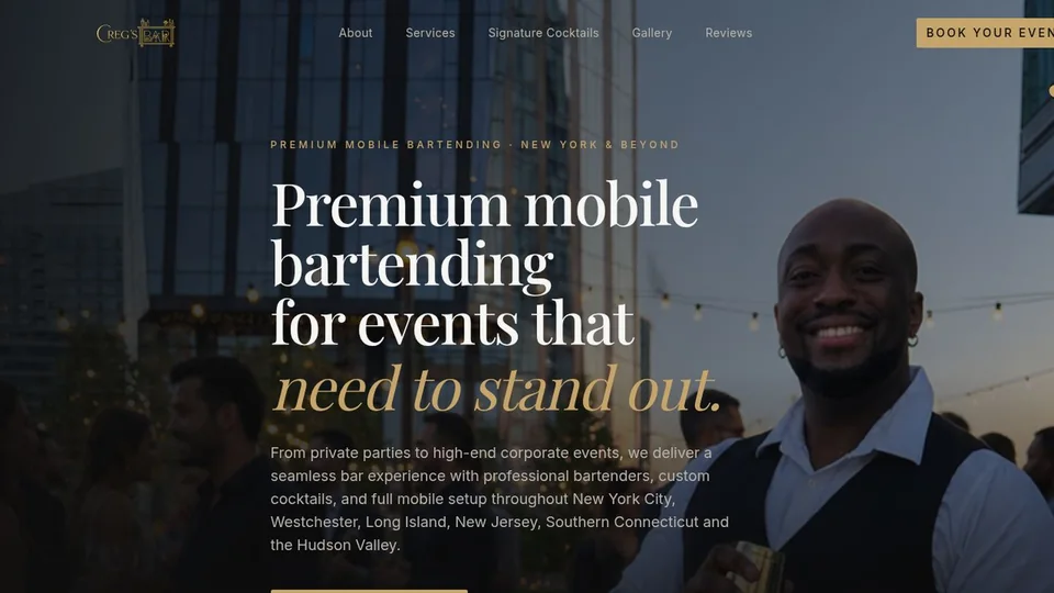 Creg’s Bar homepage screenshot